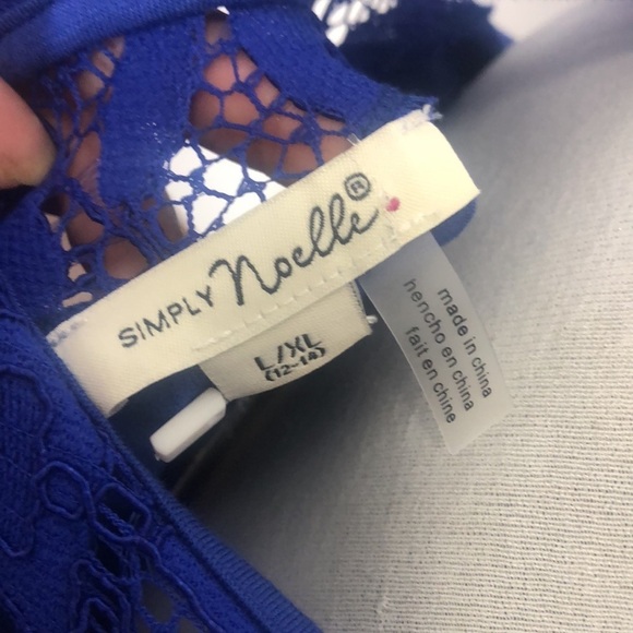 NWT Simply Noelle blue lace shift pocketed midi dress size large - Picture 8 of 15